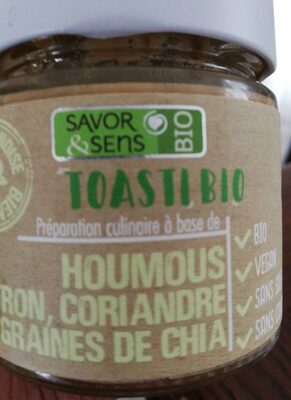 Houmous citron, coriandre, graines de chia