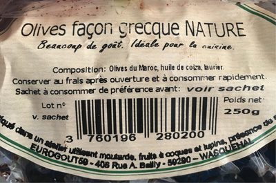 Olives façon grecque NATURE
