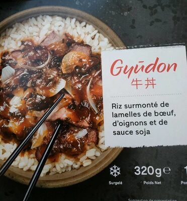 Gyudon : Riz surmonté de lamelles de boeuf d oignons et sauce soja