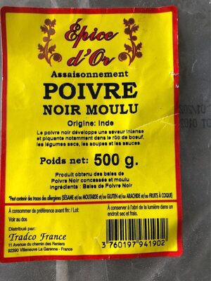 Assaisonnement Poivre noir Moulu