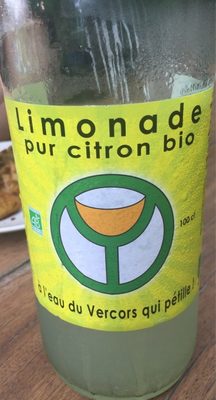 Limonade pur citron bio front packaging