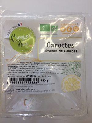 Carottes Râpées aux Graines de Courges front packaging
