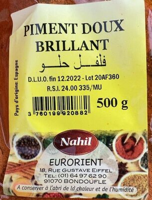 Piment doux brillant front packaging