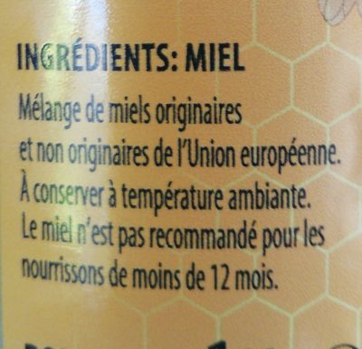 Miel de fleurs ingredients label