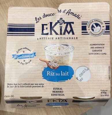 Riz au lait front packaging