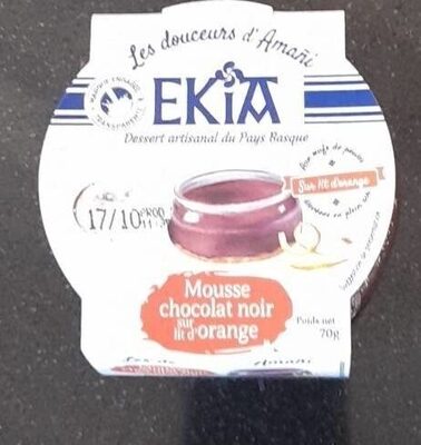 Mousse chocolat noir sur lit d'orange