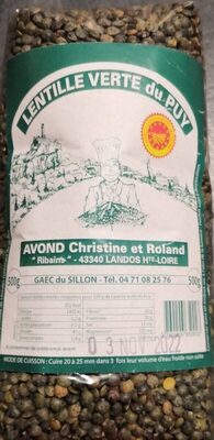 Lentilles vertes du Puy front packaging