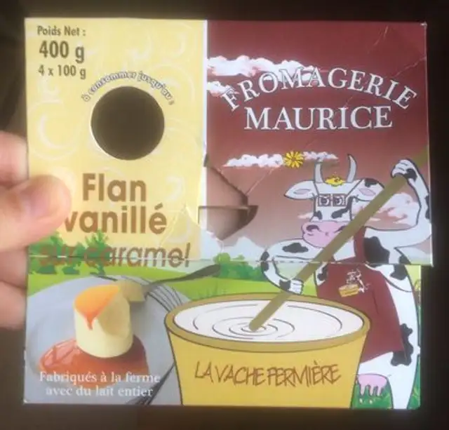 Flan vanillé sur caramel front packaging