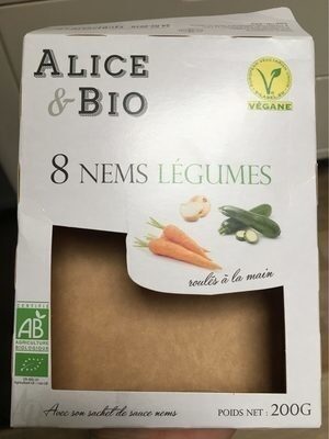 8 Nems aux Légumes, Bio front packaging