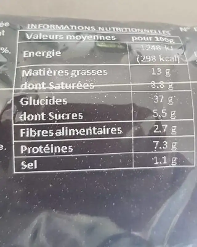 Préfou chèvre frais du puy du fou nutrition facts table