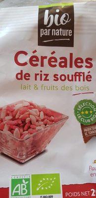 Riz soufflé avec enrobage lait et fruits des bois