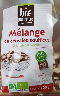 Melange de céréales soufflées chocolat et vanille bio