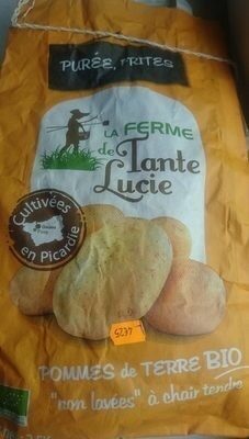 Pommes de terre bio « non lavées » à chair tendre front packaging