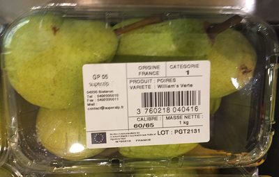 Poires front packaging