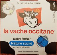 Yaourts fermiers au lait entier nature sucre LA VACHE OCCITANE
