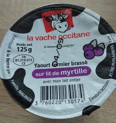Yaourt fermier brassé sur lit de myrtilles