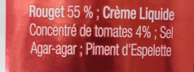 Rillettes de Rouget Barbet à la Tomate ingredients label
