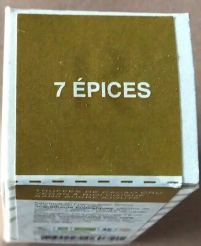 Truffes de caco cru 7 épices front packaging