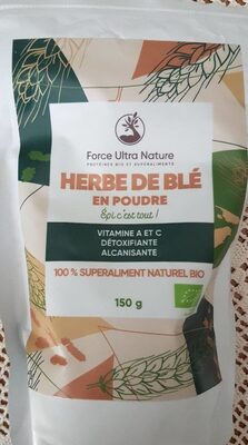 Herbe de blé en poudre front packaging