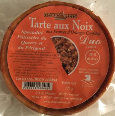 Tarte aux noix aux écorces d’orange confites