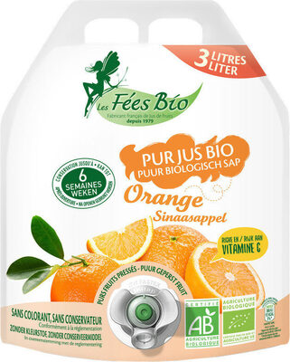Pur jus orange bio front packaging