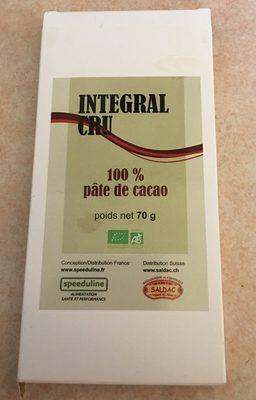 Integral cru 100% pâte de cacao