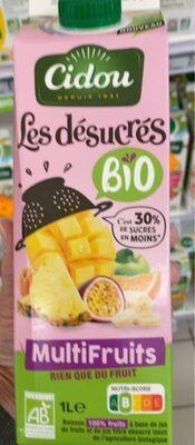 Les désucrés bio multifruits front packaging