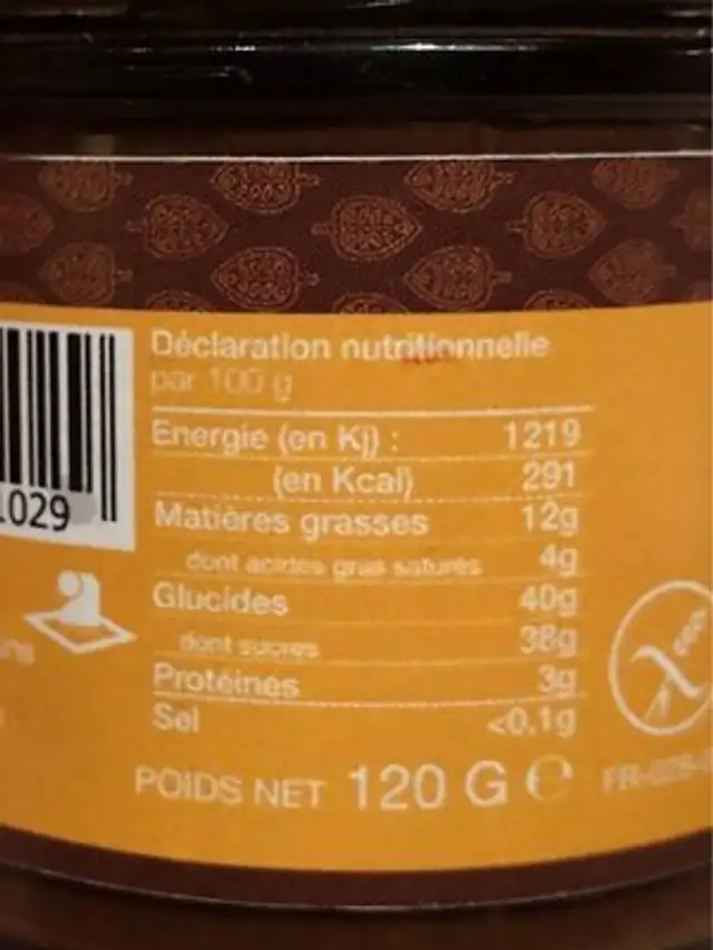 Choco génépi - a tartiner nutrition facts table
