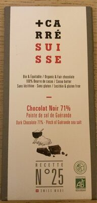 Chocolat Noir 71% Pointe de sel de Guerande