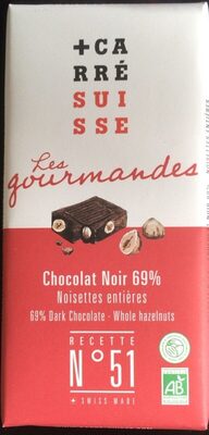 Chocolat Noir 69% noisettes entières