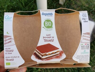 Glace biologique au tiramisu front packaging