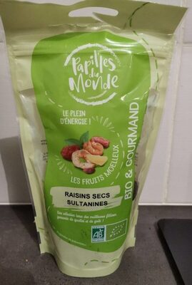 Raisins secs sultanines front packaging