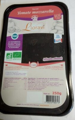 Ravioli tomate mozzarella front packaging