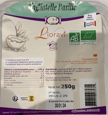 Tagliatelles basilic