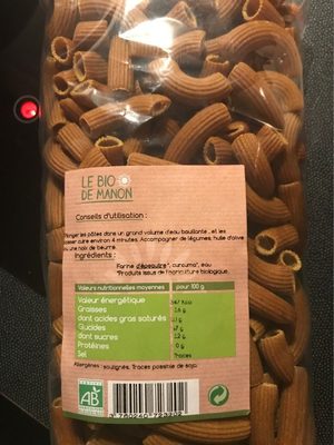 Macaronis epeautre curcuma