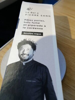 Pâtes perles tofu fumé piperade coréenne front packaging