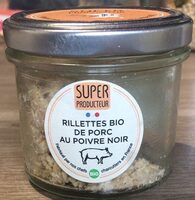 Rillettes bio de porc au poivre noir