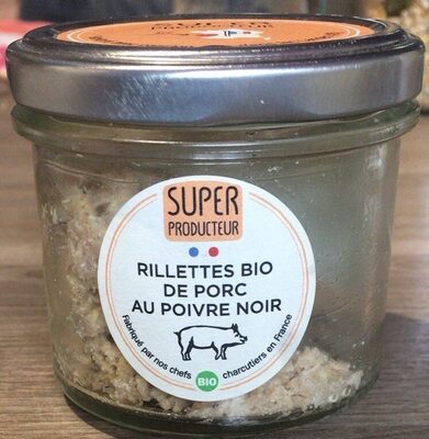 Rillettes bio de porc au poivre noir front packaging