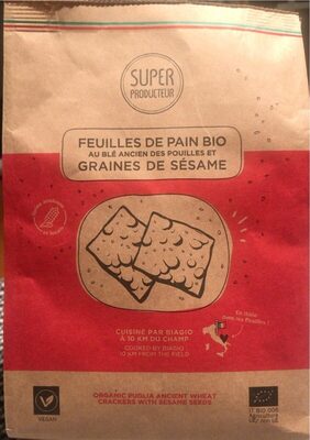 Feuilles de pain bio front packaging