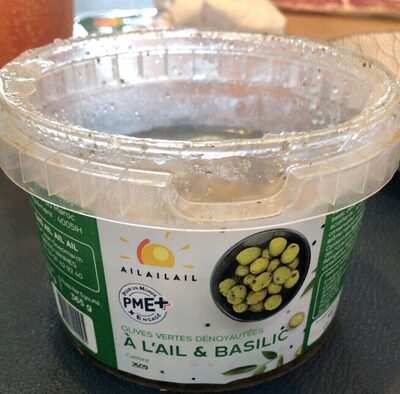 Olives vertes a l’ail et basilic