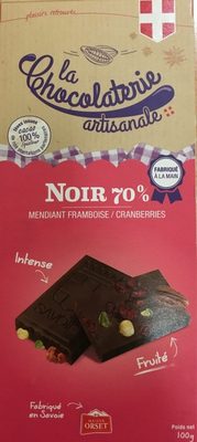 Noir 70 % Mendiant Framboise/ Cranberries