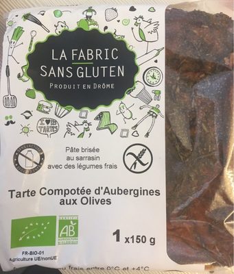 Tarte compotée d'aubergines aux olives front packaging