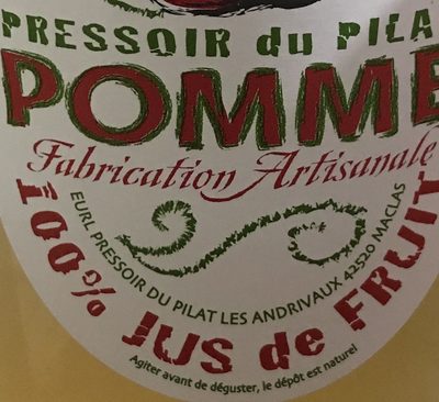 Pomme ingredients label