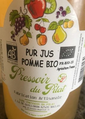 Pur jus de pomme bio front packaging