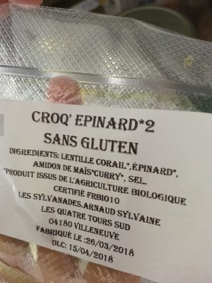 Croq’Epinard sans gluten
