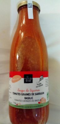 Soupe de légumes tomates graines de sarrasin basilic front packaging