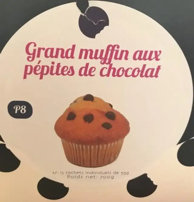 Grand muffin aux pépites de chocolat front packaging