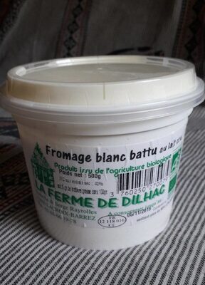 Fromage blanc battu au lait cru front packaging