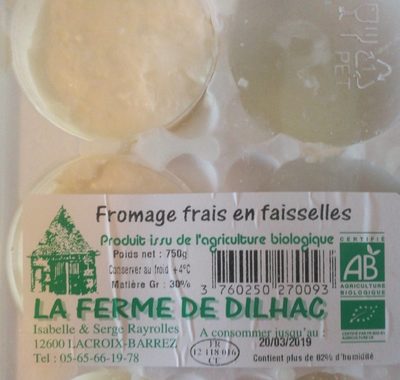 Fromage frais en faisselles