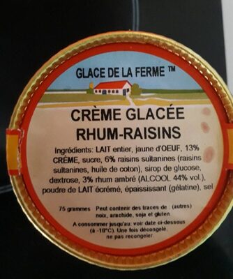 Crème glacée Rhum-Raisins front packaging